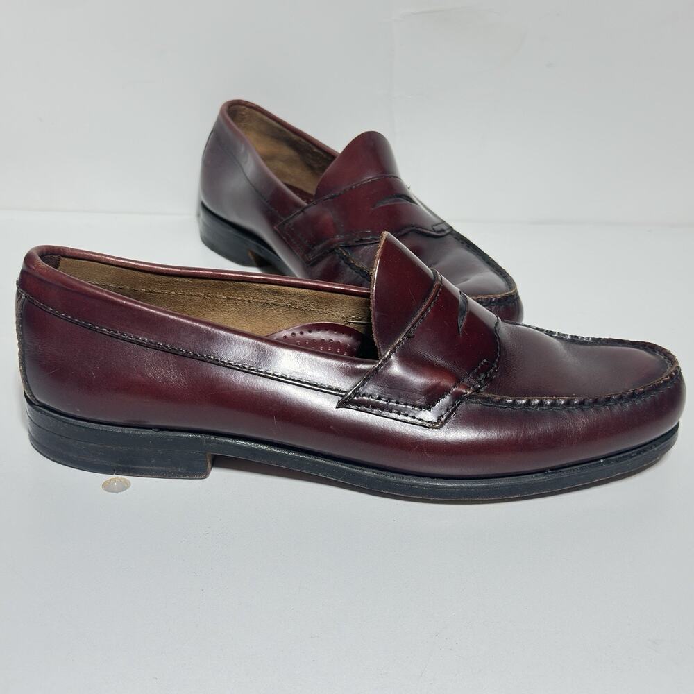 G.H. Bass Weejuns Larson Penny Loafers Burgundy Leather Mens Slip On Size 10.5
